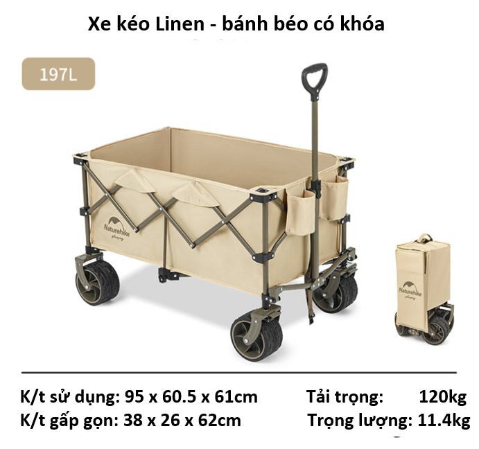 Xe kéo cắm trại đa năng naturehike nh20pj005