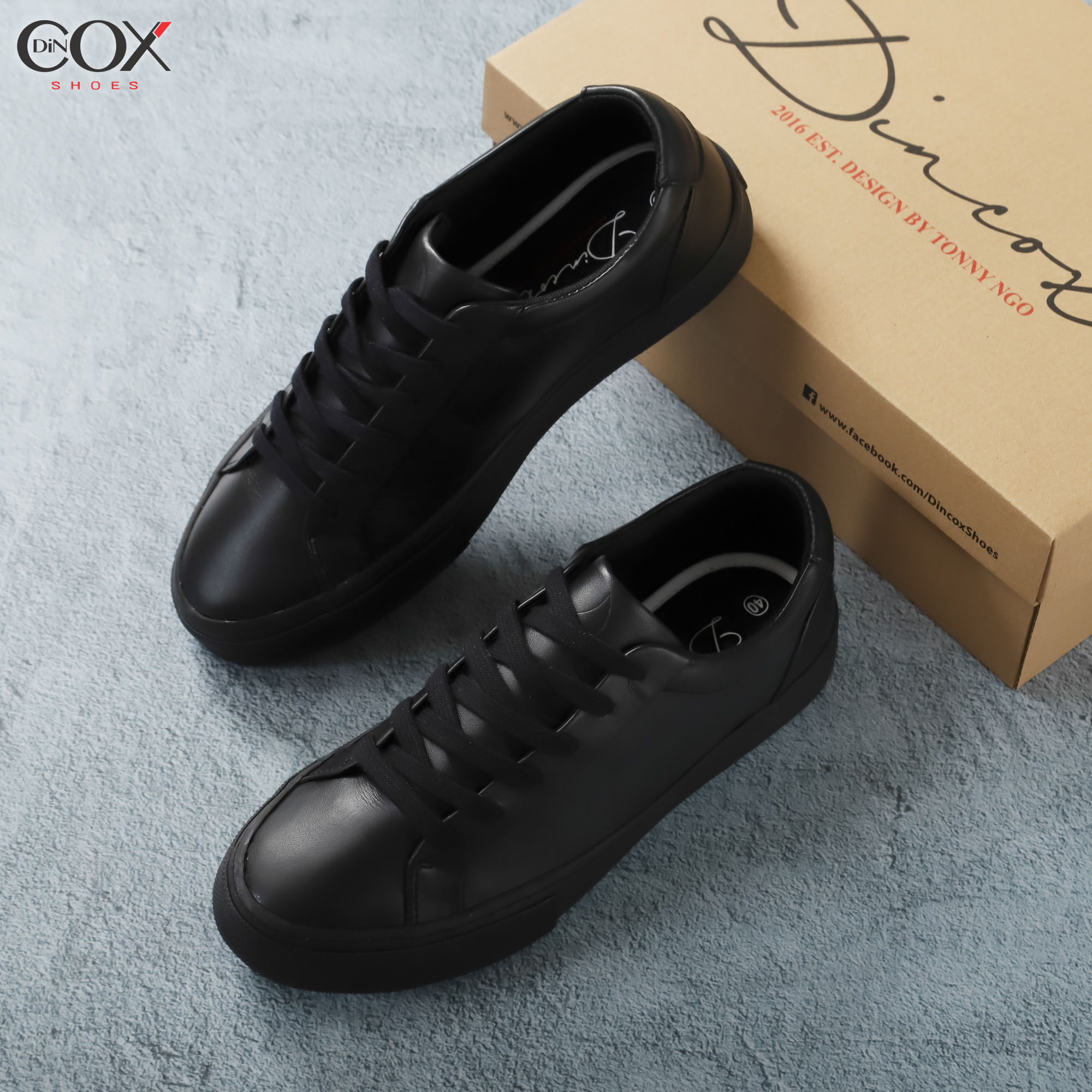 Giày Sneaker Da Unisex DINCOX-D20 BLACK