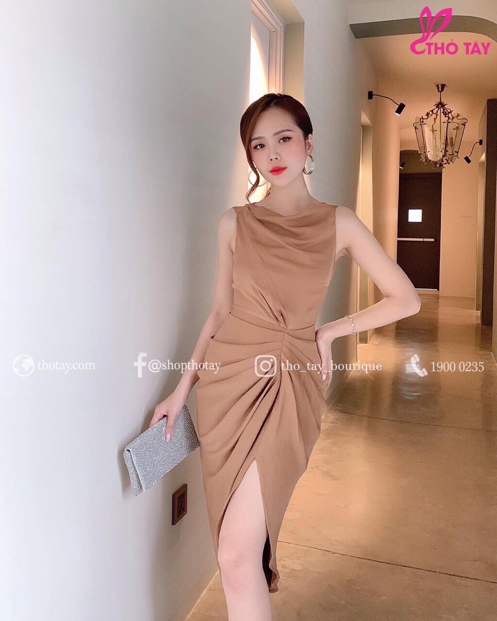 Đầm nữ dự tiệc body nhúm eo thời trang