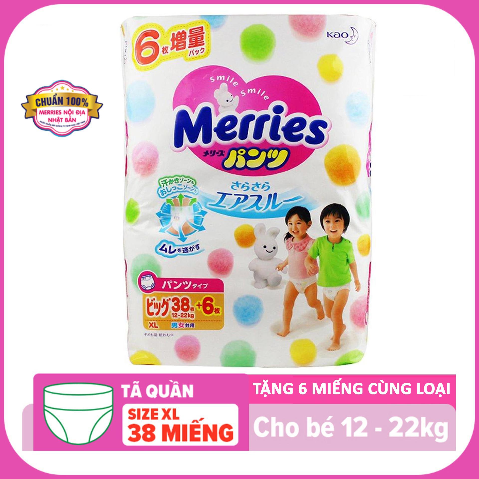 Tả quần Merries XL38+6 ( 12~22kg)