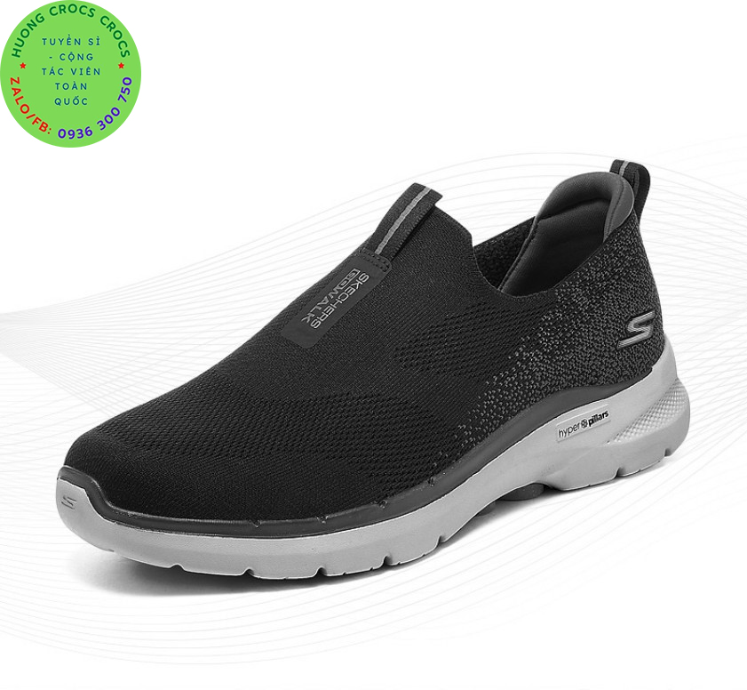 Giày thể thao skechers gowalk 6 màu đen đế trắng