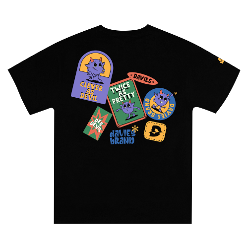 Áo thun Davies nam nữ DSS Tee Devil Sticker - Black