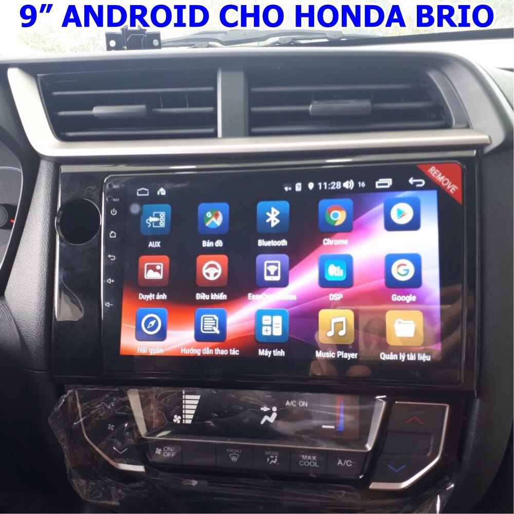 [Kho Hải Phòng] Màn Hình Android 9 inch Kèm Mặt Dưỡng Giắc Zin Cho Xe HONDA BRIO - GPS Bằng NaviTel, điều khiển giọng nói, điều khiển vô lăng, Xem Camera Lùi - Đầu DVD Android Có Tiếng Việt