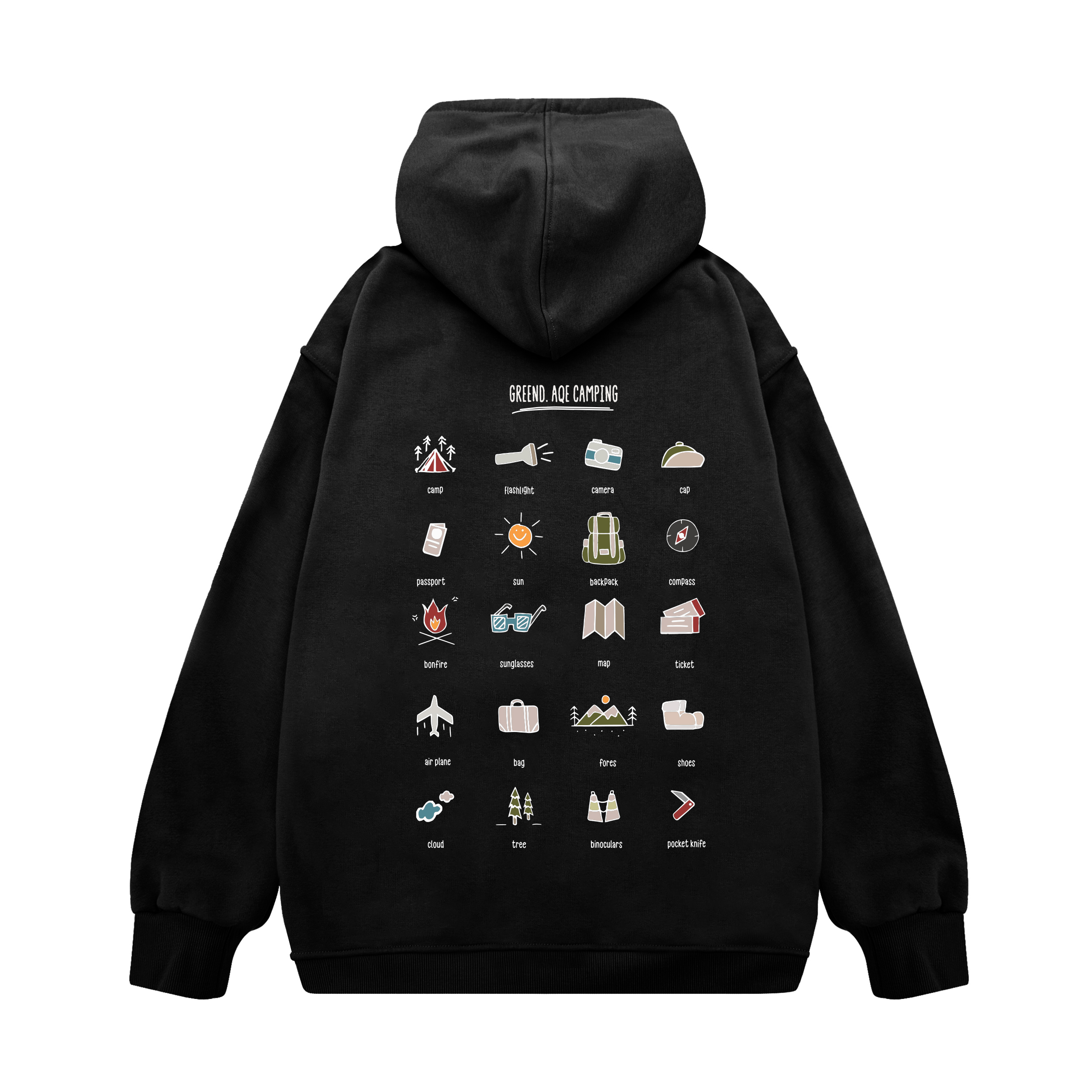 Áo Hoodie Unisex Icon Camp Nỉ Bông Greend Basic Design 2021 HD02