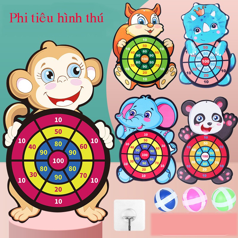Đồ chơi ném bóng gai phi tiêu hình thú cho bé