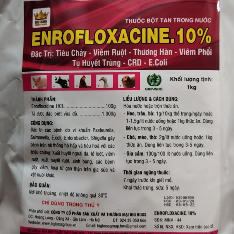ENROFLOXACINE 10% 1kg 10 trong 1