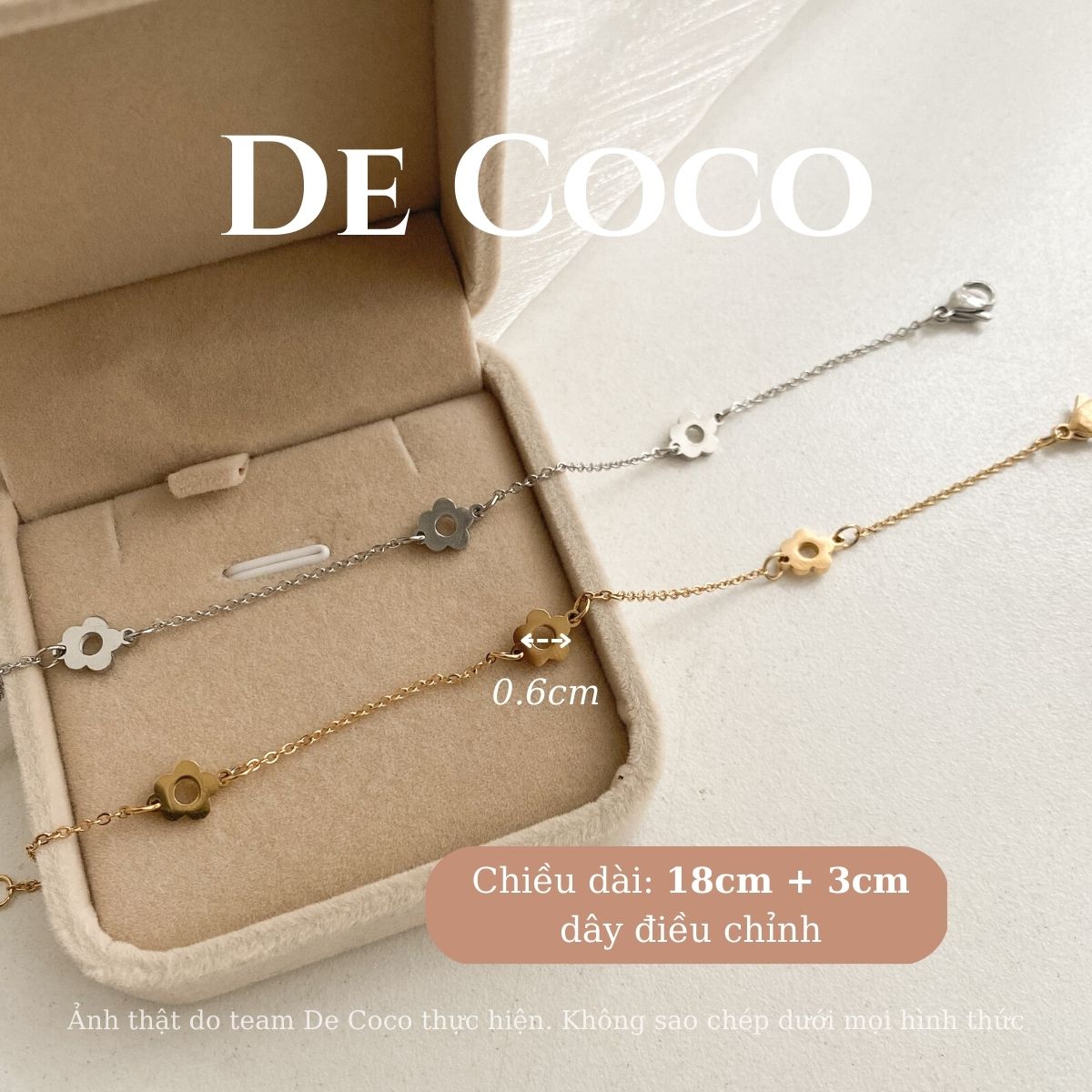 [KHÔNG ĐEN GỈ] Vòng tay hình hoa Petite Fleur De Coco