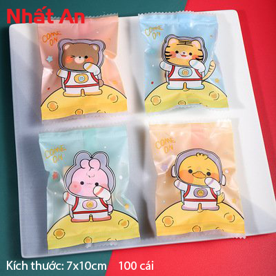 Túi bánh quy gấu & vịt 7x10cm - 100 cái