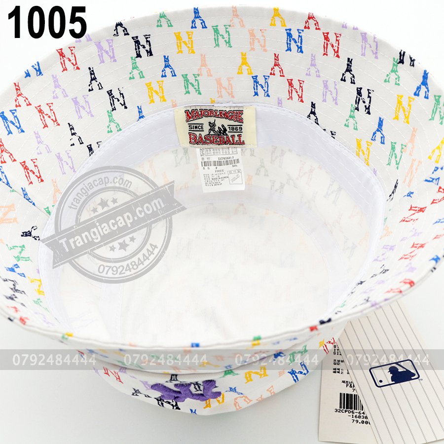 Nón bucket MLB Monogram NY sắc màu