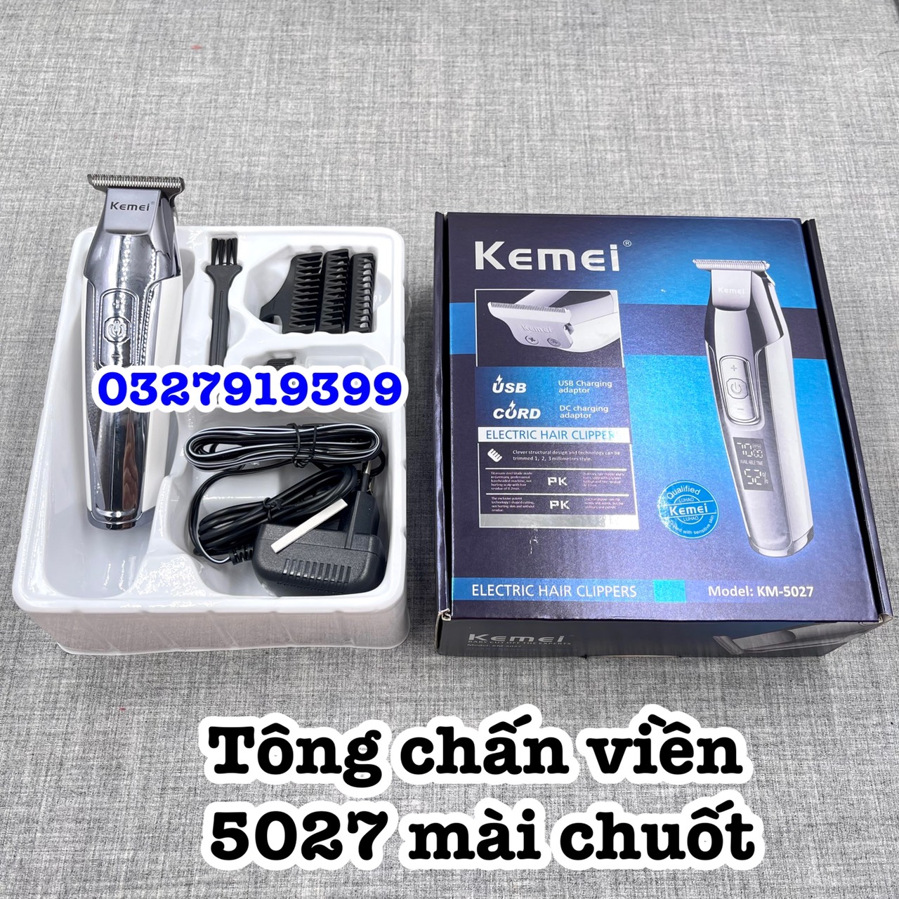 Tông đơ chấn viền cao cấp kemei 5027 mài chuốt