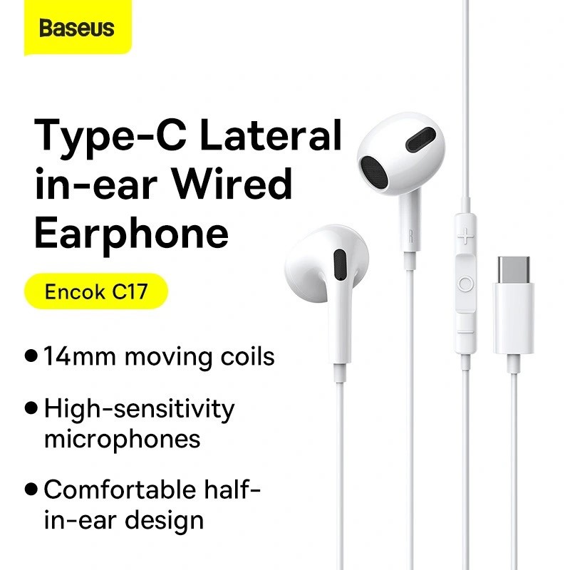 Type-C Baseus C17 Cz11 Cz19 Wired Headphones