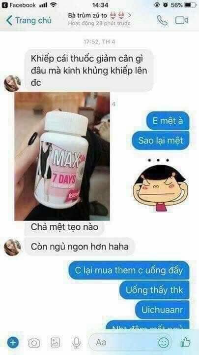 (Chỉ Bán Hàng Thái) Giảm Cân Thái Lan Slim Max 7 days, dành cho cơ đại lờn thuốc