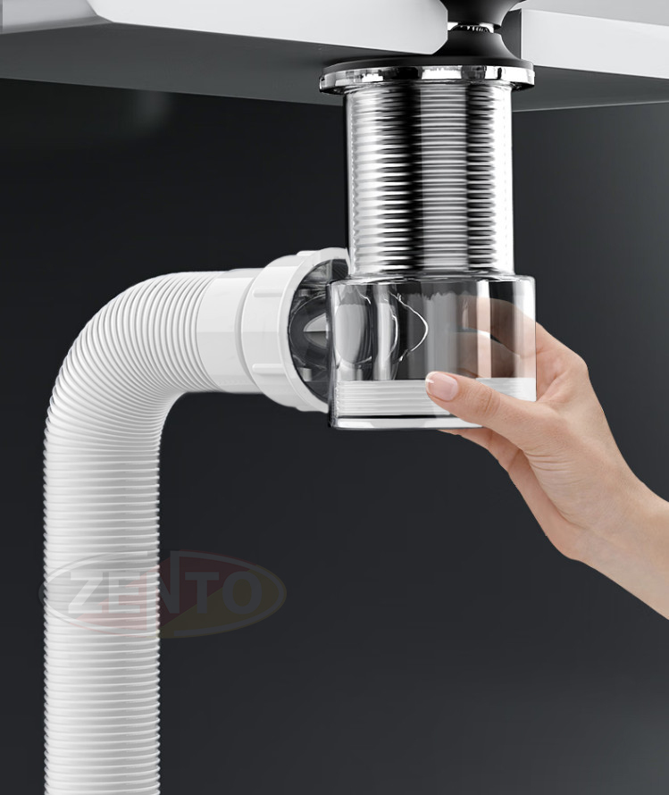 Bộ xi phông & ống xả mềm lavabo ZXP044 (Gray color)