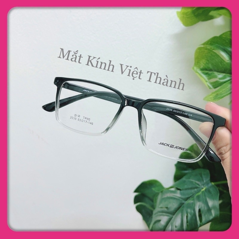 GOM02 gọng kính cận vuông dẻo cho nam nữ mắt kính nhựa dẻo màu ombre chữ V