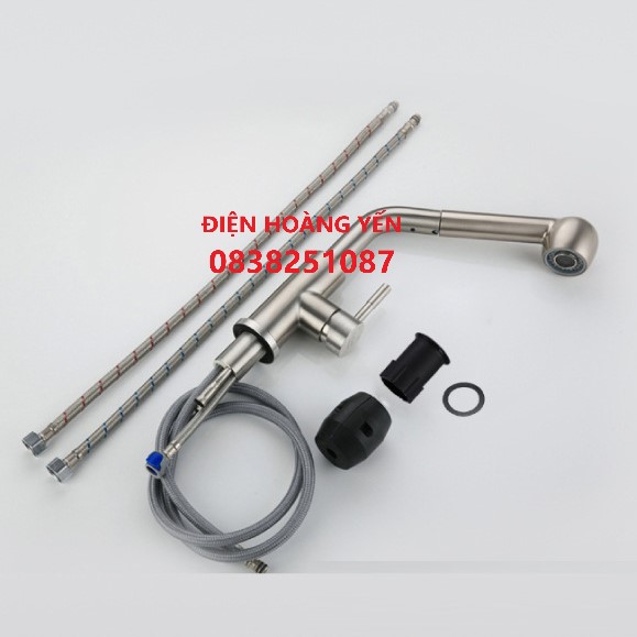 Vòi rửa chén Nóng lạnh Inox 304- dây kéo rút cao cấp