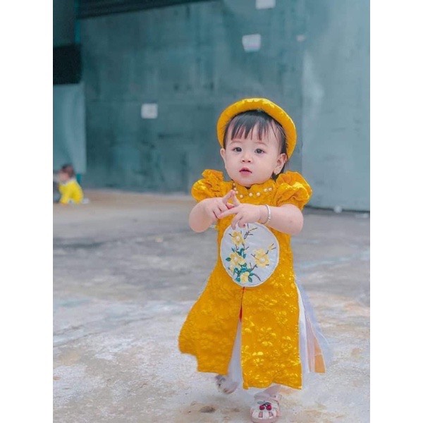 Set áo dài kèm mấn xinh xỉu cho bé cưng🌸🌸🌸🌸