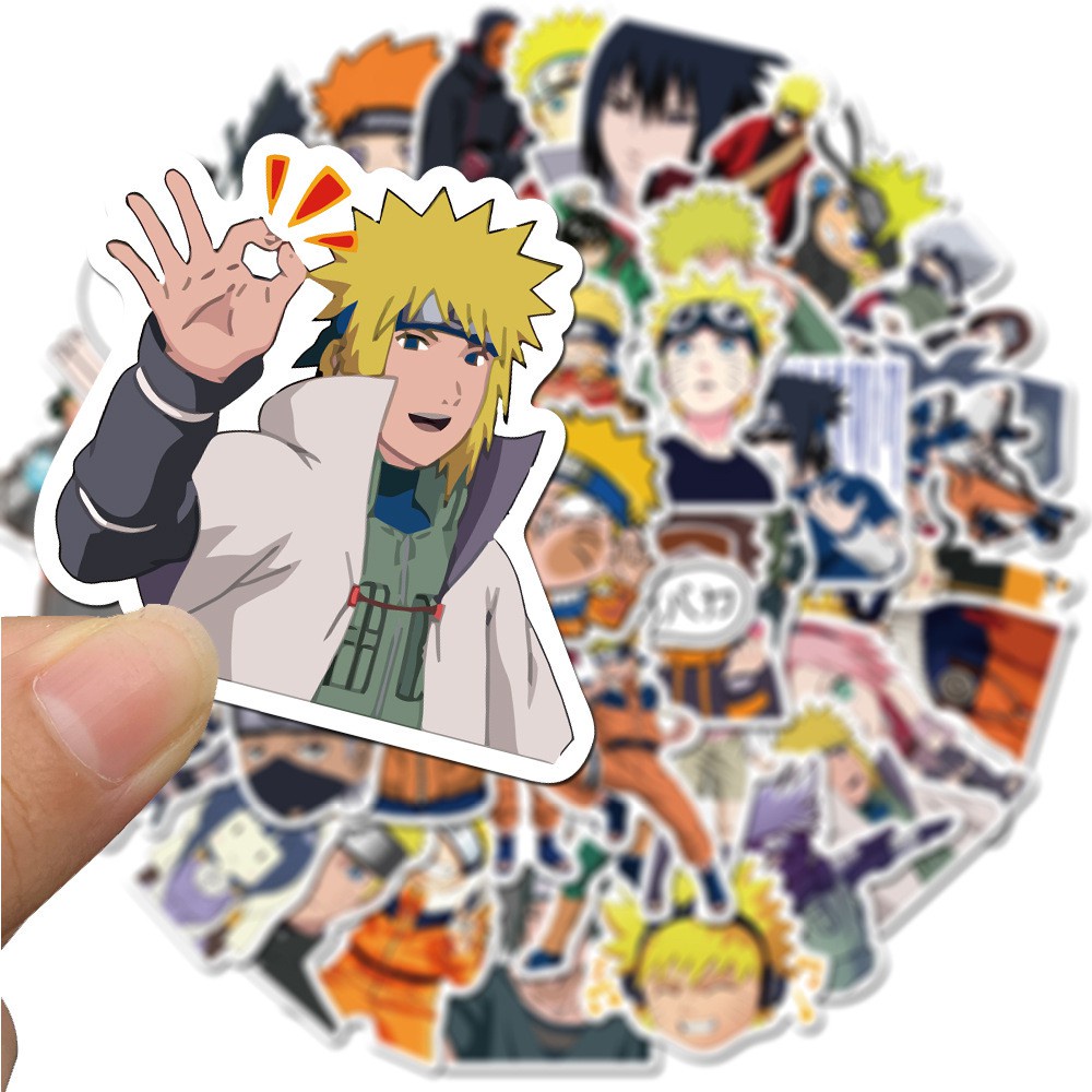 Set 50 sticker hình dán anime Naruto chống thấm nước
