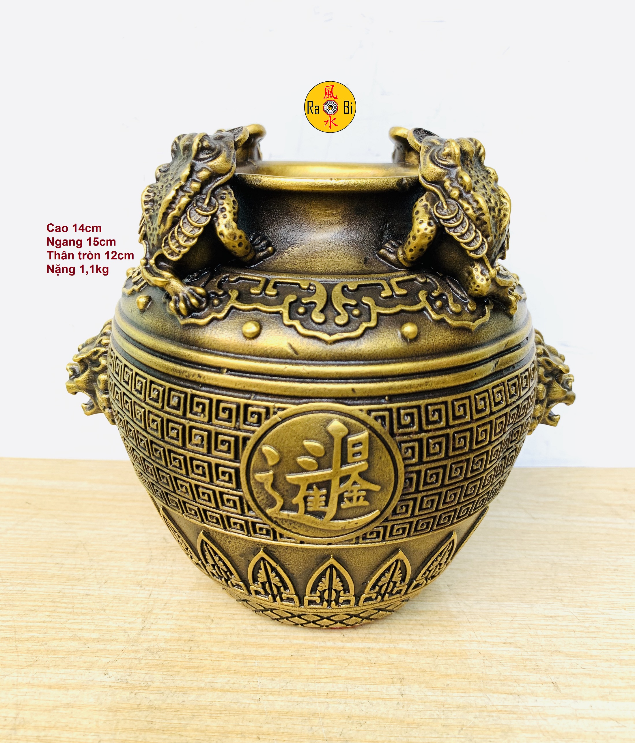 Lu tứ thiềm thừ - hũ cóc chiêu tài bốn phương - vật phẩm đồng phong thủy