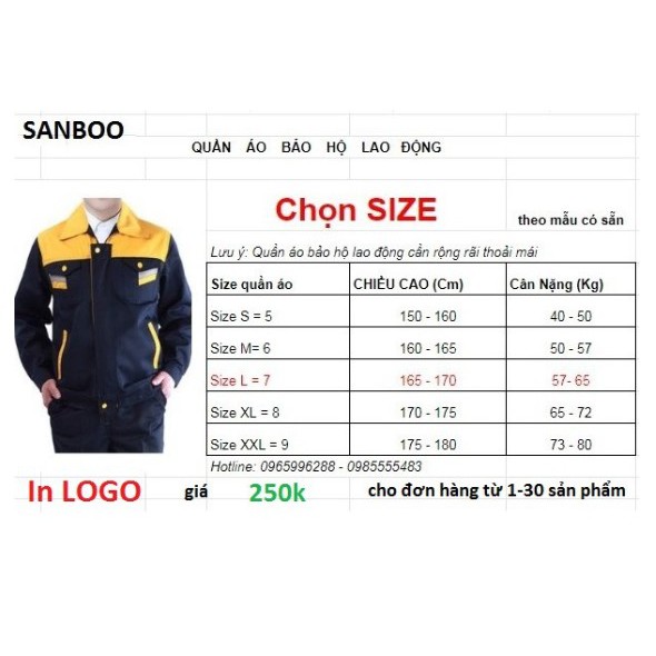 Bộ quần áo bảo hộ phối màu – SB32