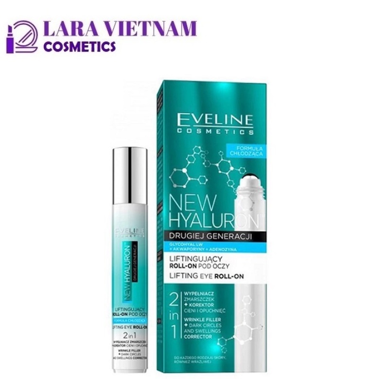 Thanh lăn chống thâm, chống lão hoá vùng mắt Eveline Cosmetics - New Hyaluron