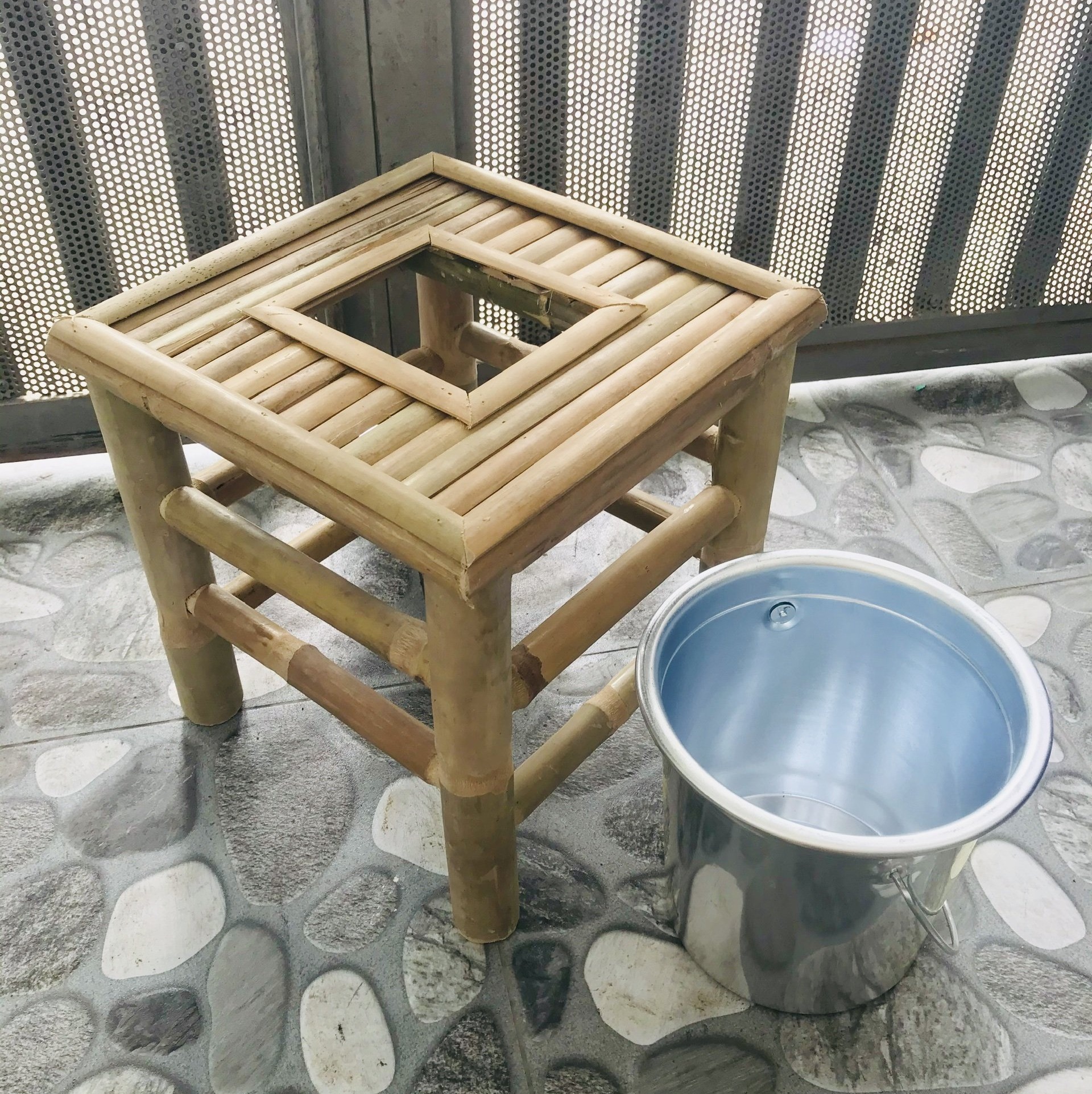 Combo lều xông hơi chui đầu+Ghế+Xô+Đệm ghế