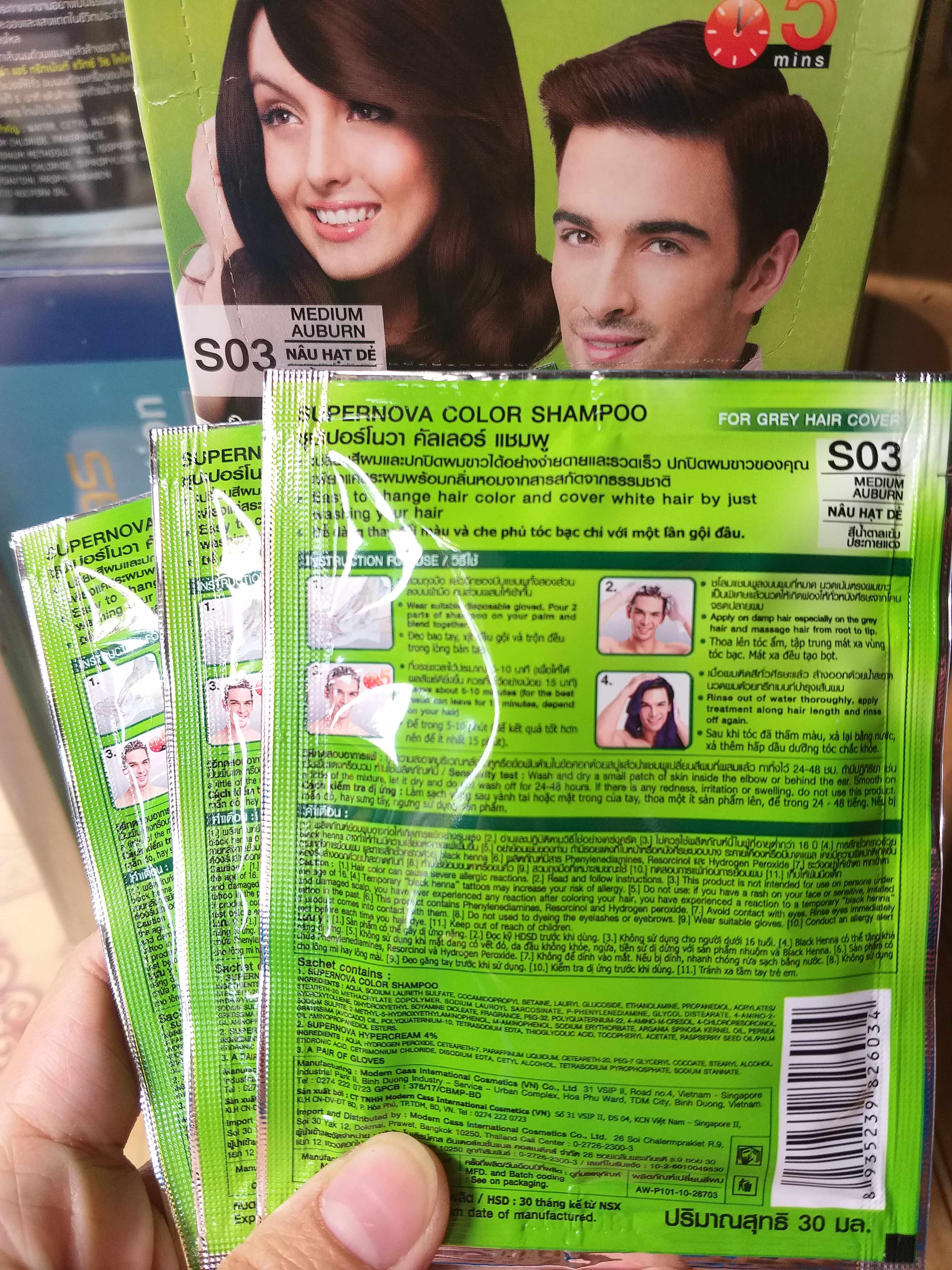 Gội nhuộm màu SUPER NOVA Thái lan