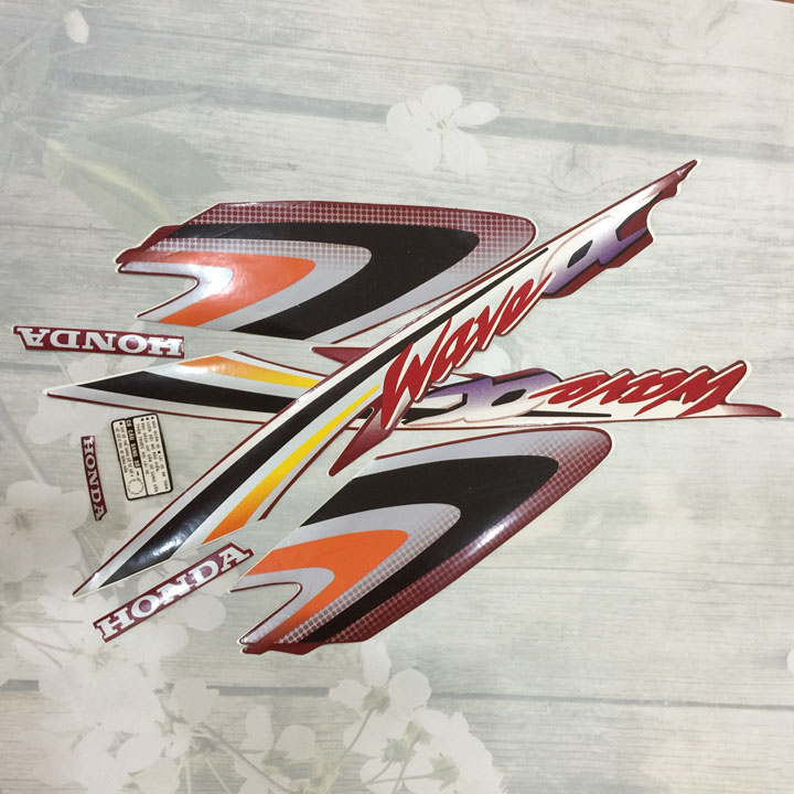 Tem WAVE ALPHA màu Nâu cam biến xe của bạn trông như mới OX14