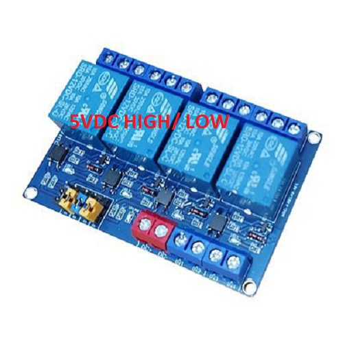 Module  4 relay 5Vdc có optocoupler 2 mức kích high/low HTC