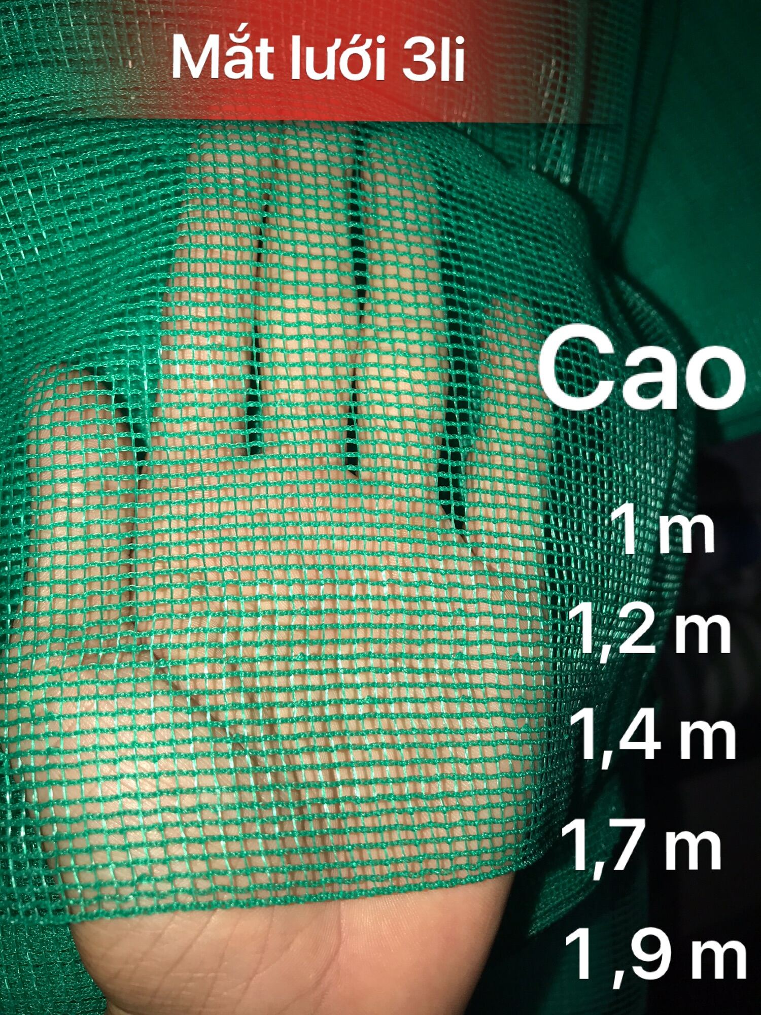 Lưới cước xanh không chạy mắt lưới 3li/4li(3mm-4mm) đủ khổ ( đơn giá 1m tới)