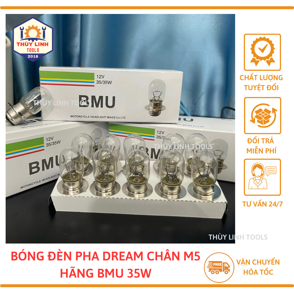 Bóng pha Dream, bóng hậu vàng cho xe máy Dream Thùy Linh Tools