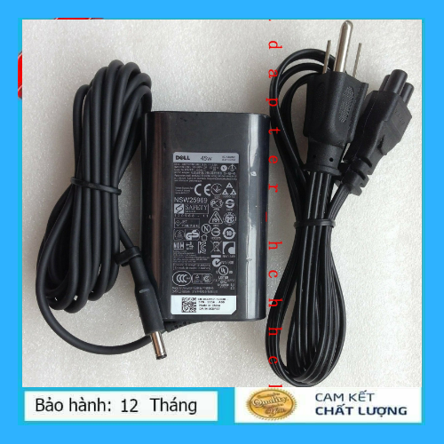 Sạc laptop Dell Oval 19.5V 2.31A 45W chân kim nhỏ - XPS 13 - Adapter kèm dây nguồn