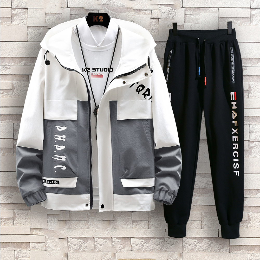 Bộ Đồ Thu Đông Nam Áo Khoác Nhẹ Khóa Kéo TQR Phối 2 Màu Thanh Lịch Kết Hợp Quần Jogger Nỉ Phối Chữ Bo Gấu Thời Trang Hot Trend FASHION4MEN SET NAM 90000133