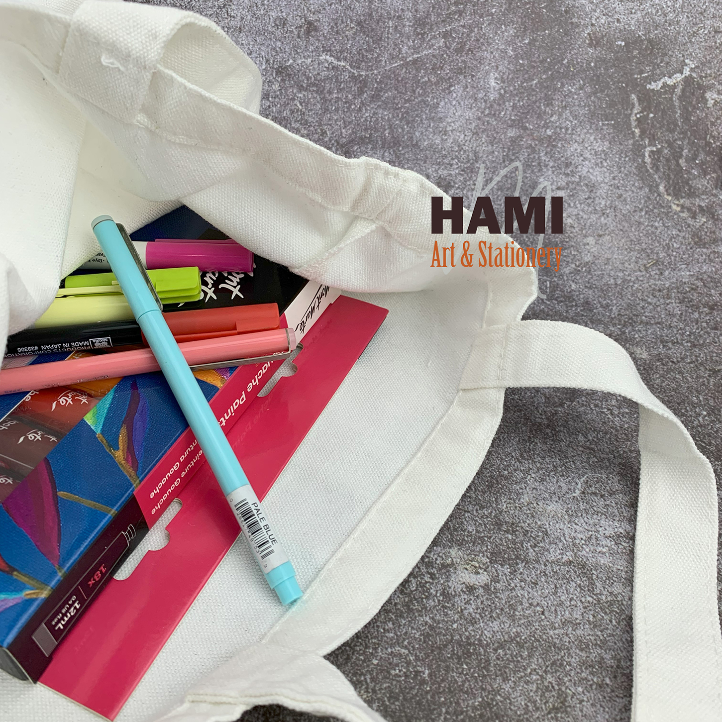 Túi vải canvas trắng tự vẽ thủ công DIY
