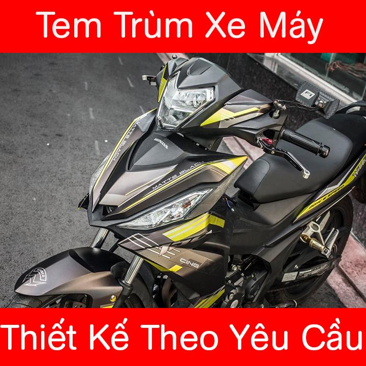 Tem Trùm Xe Winner Đen Vàng Nhám