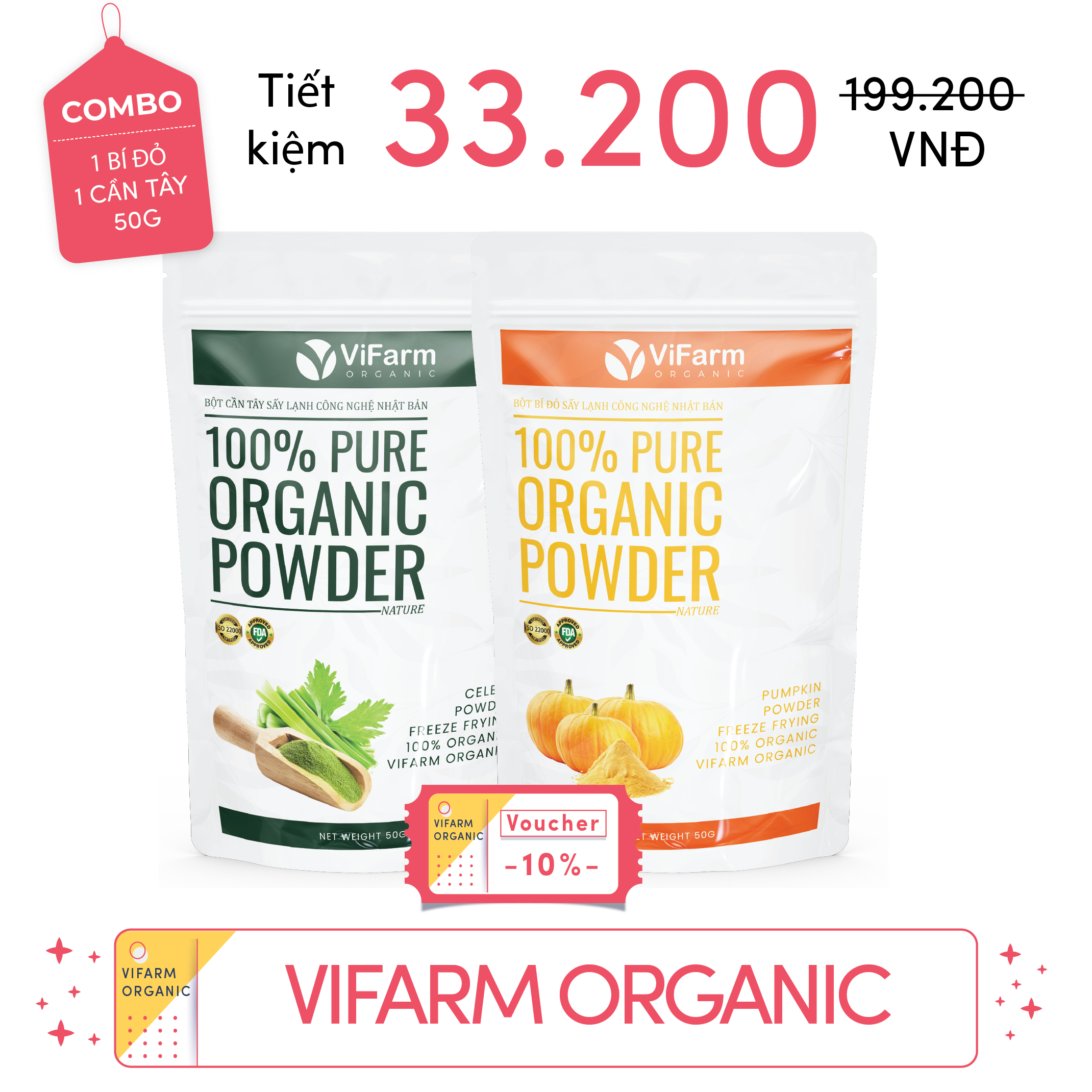 Bột Bí Đỏ Nguyên Chất ViFarm 50g