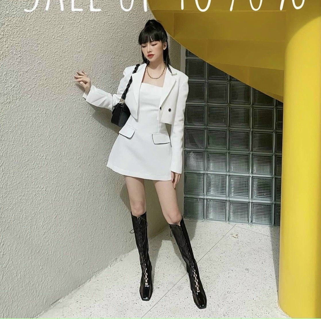 Set đồ bộ nữ đầm kèm áo khoác vest