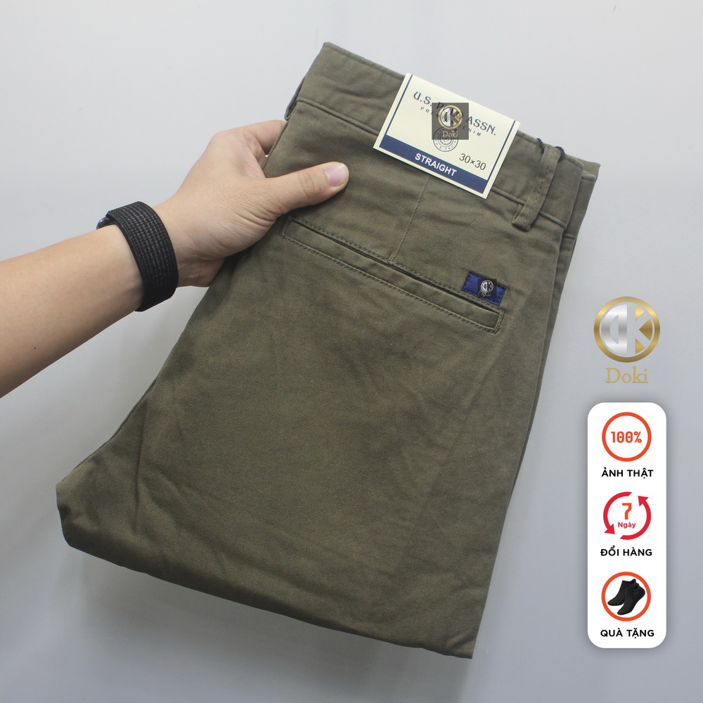 Quần Kaki Nam Co Giãn Màu Ghi Cao Cấp KC-07 Quần kaki dáng đứng Hàn Quốc chất vải cotton thun Thoáng mát - DOKI