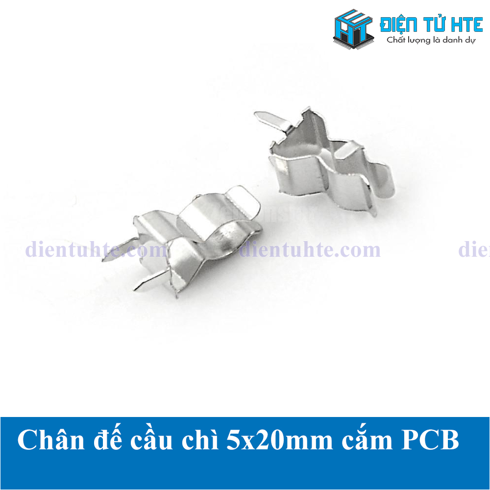 Đế cầu chì 5x20mm (chân sắt) lắp PCB - Bộ 20 cái