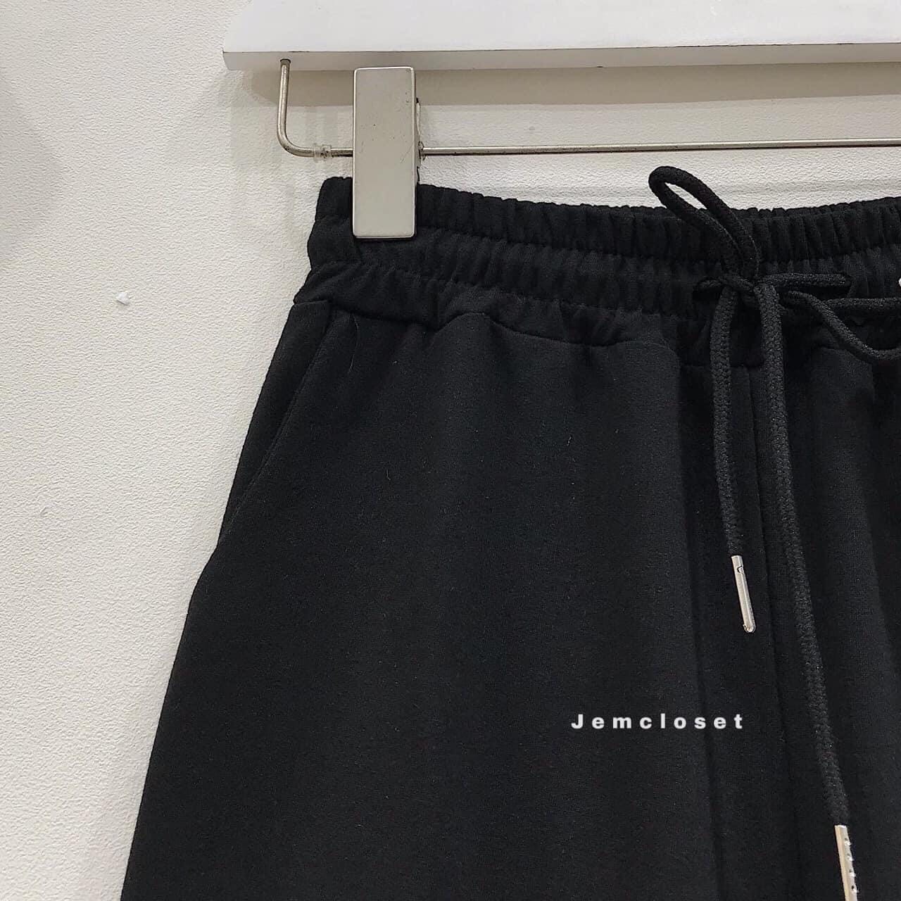 QUẦN JOGGER TRƠN + CROPTOP PETTER PHỐI CỔ