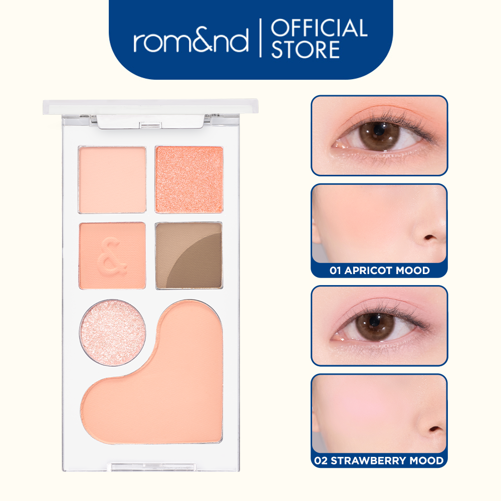 [Rom&nd] [Newbare] Bảng Phấn Mắt & Má Hồng Romand Bare Layer Palette 14g