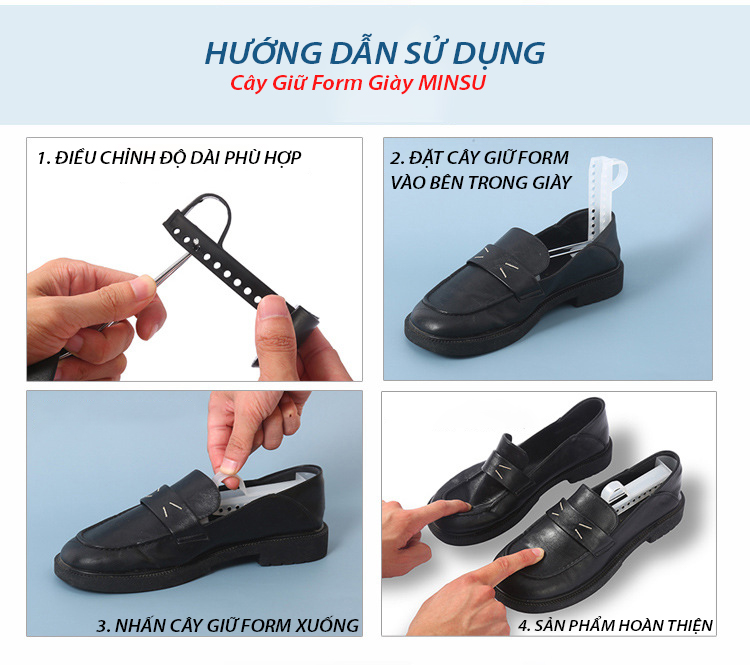 Cây Giữ Form Giày MINSU Shoe Tree M2314 Nam Nữ Tùy Chỉnh Theo Size, Dụng Cụ Giữ Dáng Giày Không Thể Thiếu