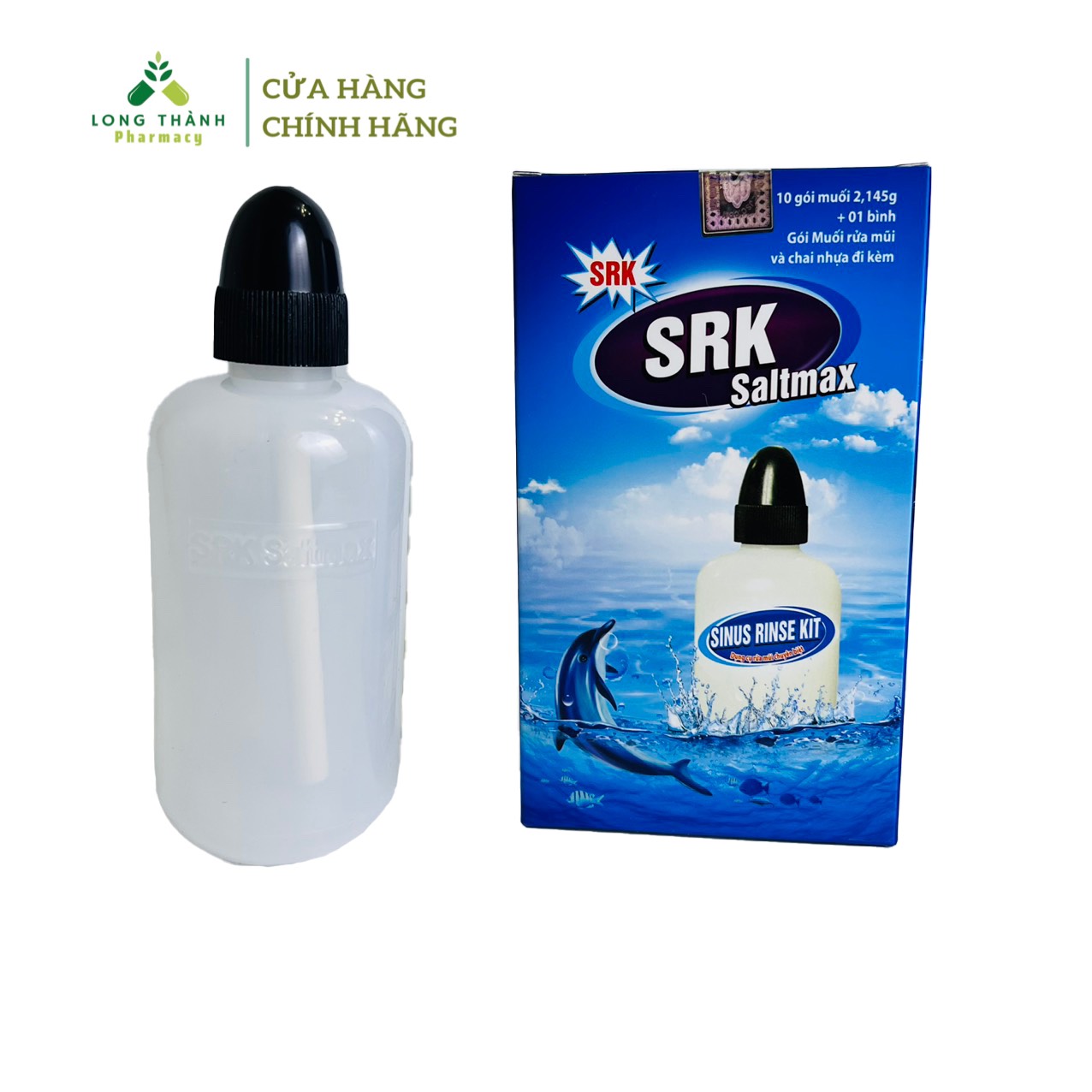 Bình rửa mũi SRK Saltmax ( Bình 240ml kèm 10 gói muối )