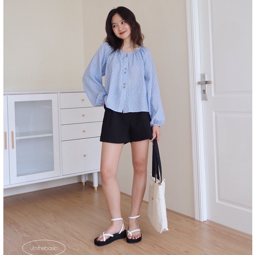 [Nhập LAZLOOK99 GIẢM 100K/500K] Áo dài tay cotton đũi mềm tay bồng bềnh - Cloud Blouse - ufo.thebasic