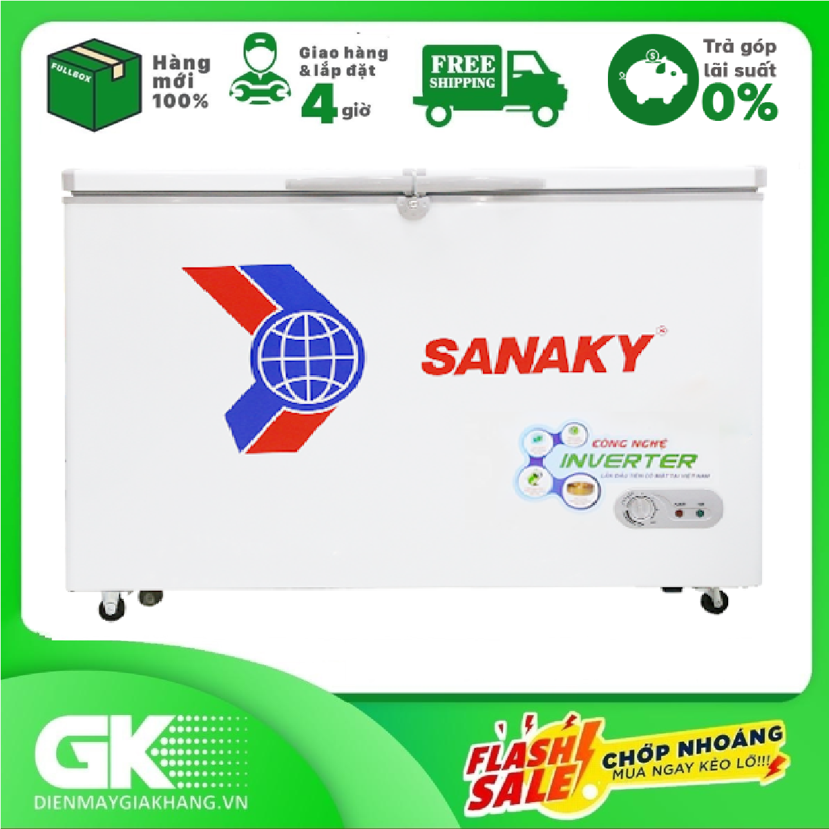 Tủ Đông Sanaky VH-2899A3 (235L) công nghệ Inverter 1 ngăn 2 cánh - GIAO TOÀN QUỐC - FREESHIP HCM