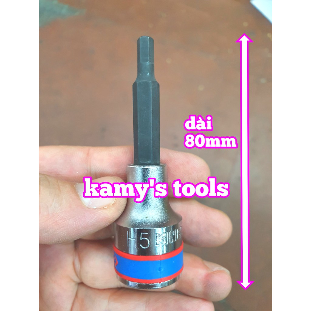 [HCM]Tuýp lục giác dài 1/2 dài 80mm Kingtony model 4035 H4-H19