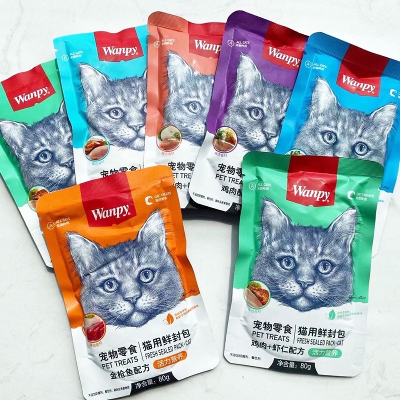 Pate cho mèo Wanpy túi 80g - Pun pun Petshop