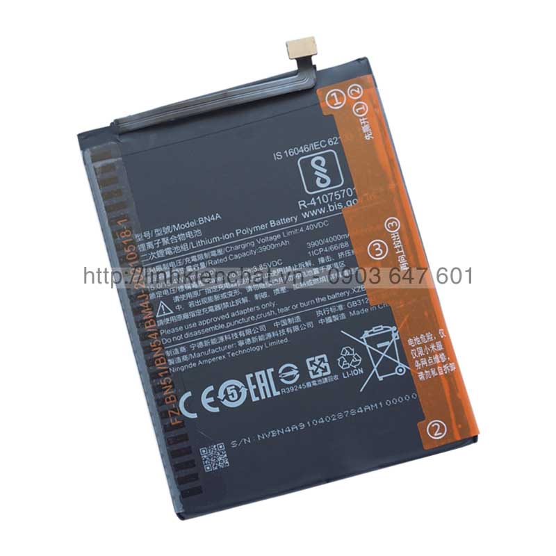 Pin xiaomi redmi note 7 m1901f7g 4000mah zin - hàng nhập khẩu