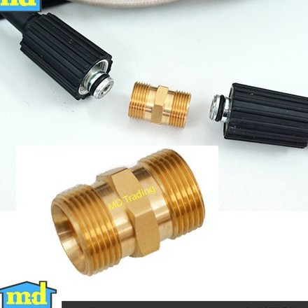 Đầu nối giữa 2 dây rửa xe áp lực cao máy rửa xe - Bằng đồng - Ren chuẩn cho máy rửa xe áp lực cao