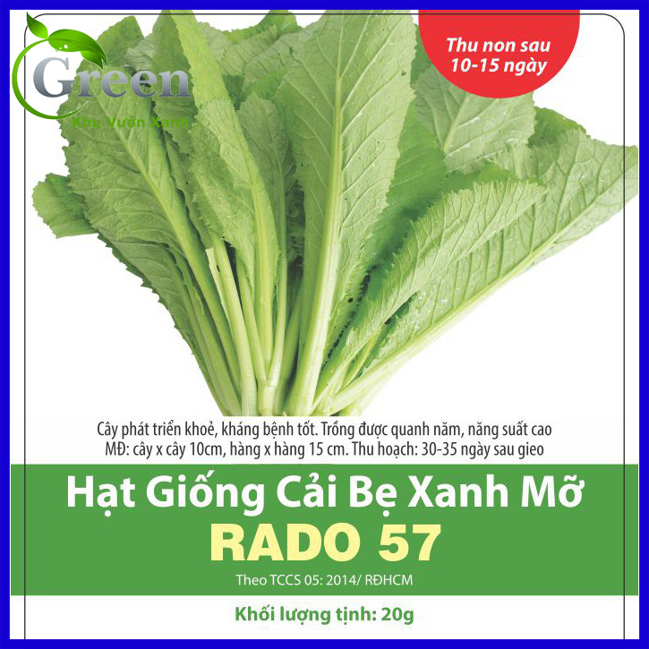 Hạt Giống Cải Bẹ Xanh Mỡ Dễ Trồng 20 Gam