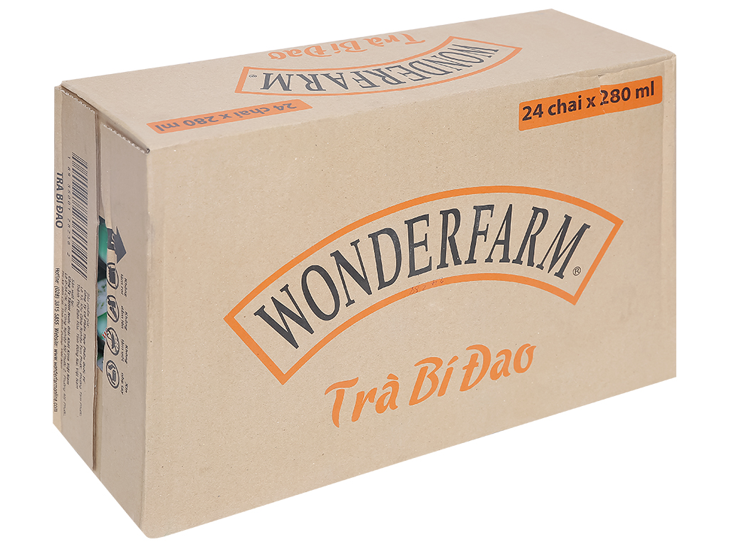 Thùng 24 chai trà bí đao Wonderfarm 280ml